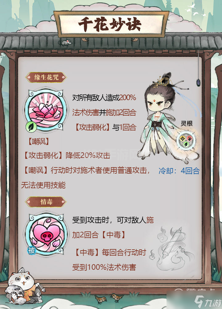 代号：我的祖师木灵根千花妙诀功法技能预览分享